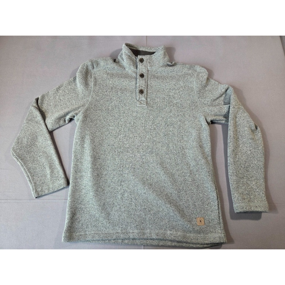 G.H. Bass & Co Sweater Mens Medium Gray Fleece Outdoor Hiking Pullover Jacket